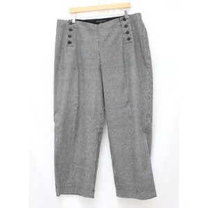 Vintage Larry Levine Sailor Pants Womens Size 22W Grey Striped Trousers Nautical